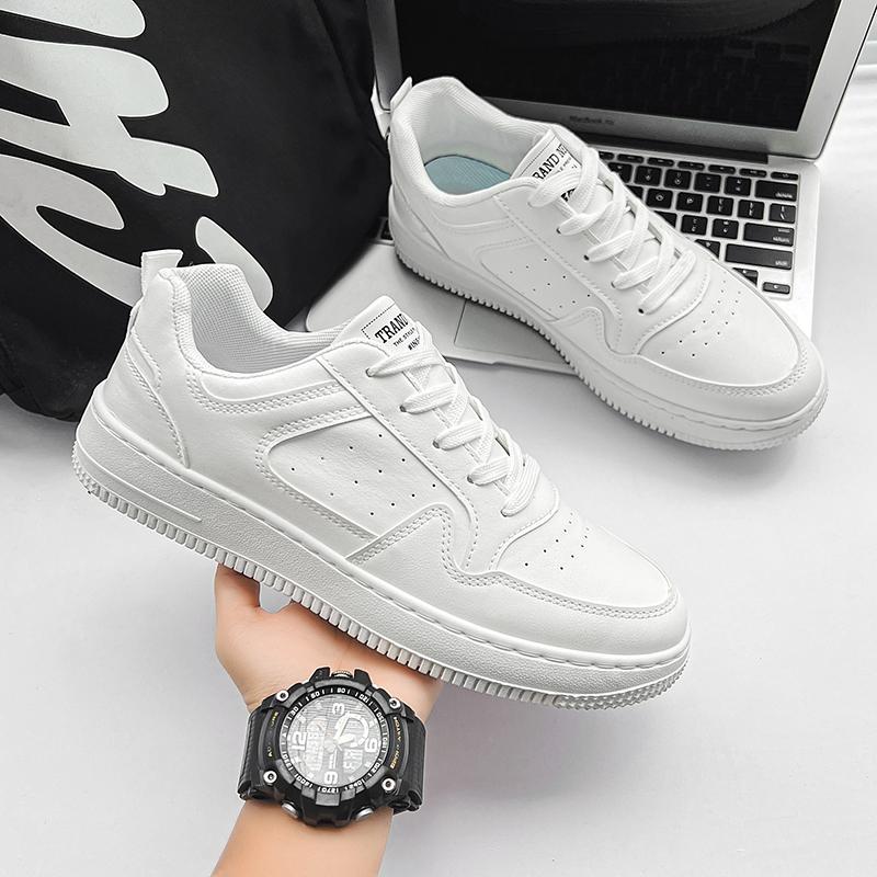 New Fashionable Men's Casual Sports Shoes Outdoor Sports Thick-Soled Shoes Breathable Lightweight White Running Tennis Shoes