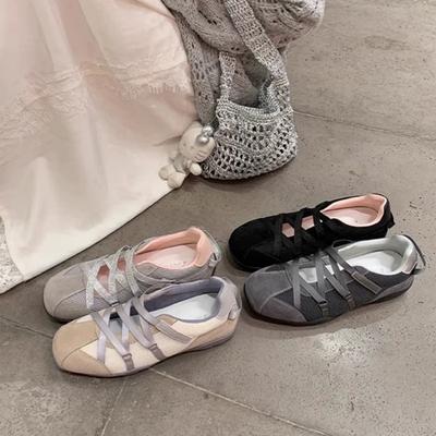 Версия из коровьей кожи балеток Мэри Джейн функционального стиля с перекрестными ремешками от корейского блогера, повседневная спортивная обувь, женские дышащие немецкие тренировочные туфли