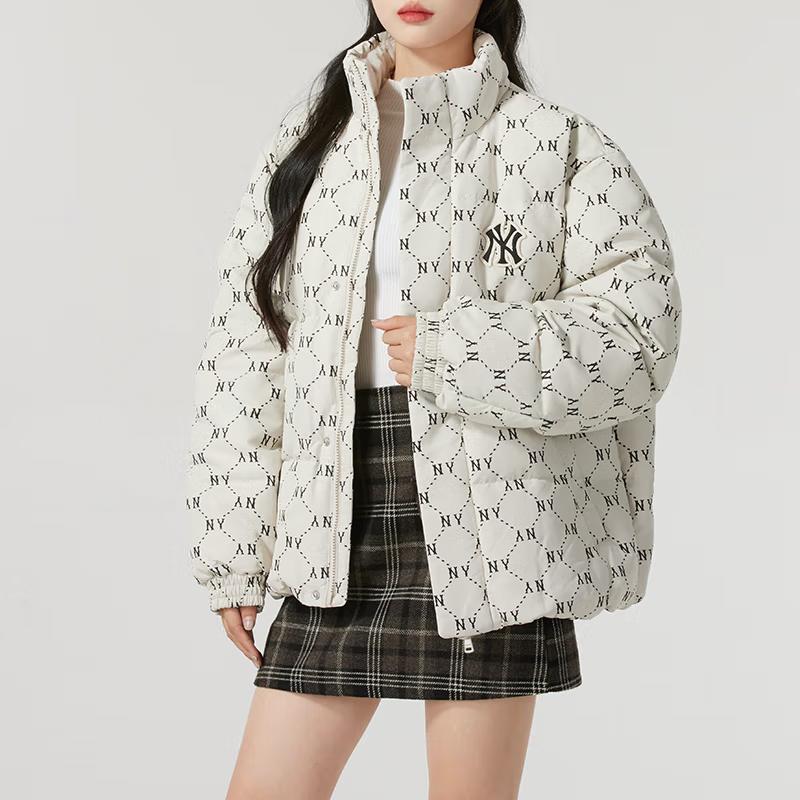 New MLB New York Yankees Monogram Collection Down Jacket Unisex Dark Cream 3ADJM1046-50CRD