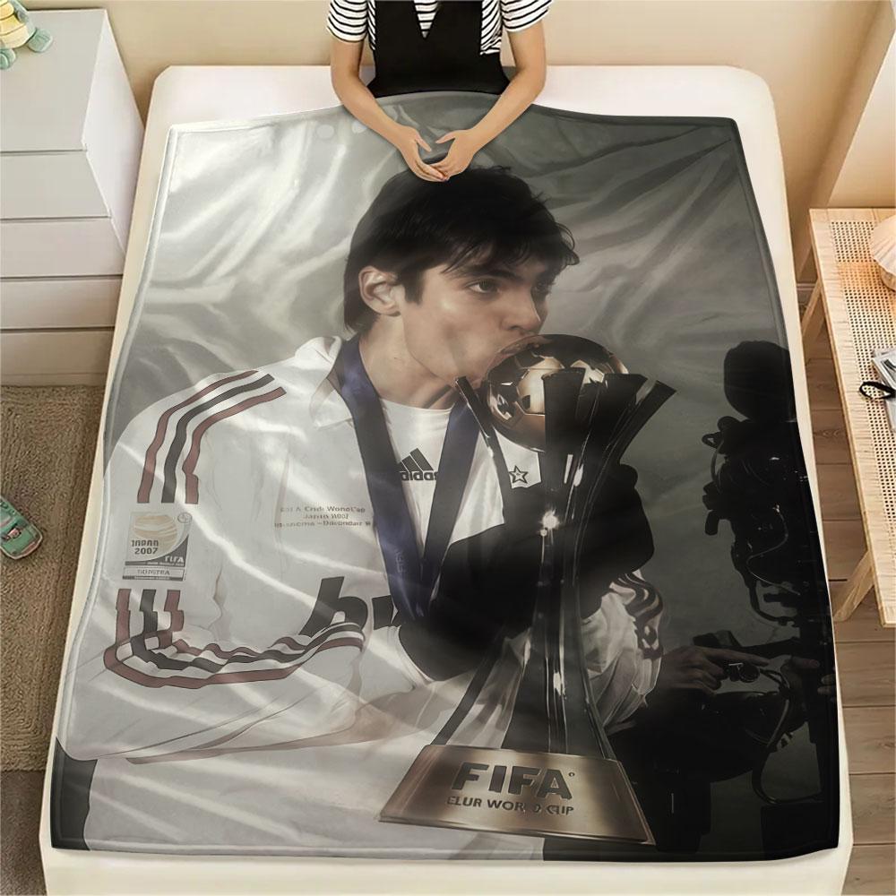 Vintage Kaka Printed Flannel Blanket, soft throw for bedroom sofa, washable,soccer fan merchandise, great gift.