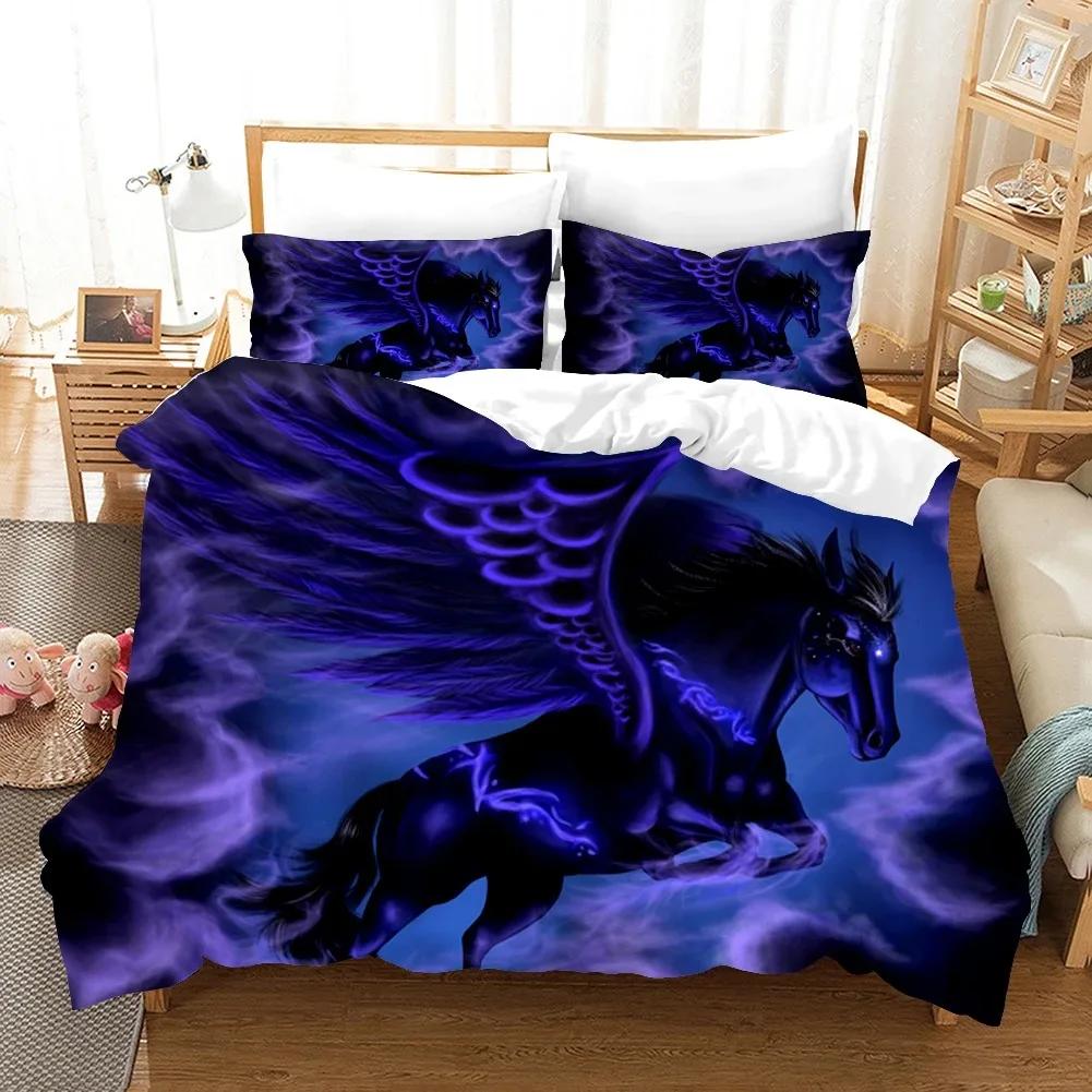 Комплект постельного белья с единорогом, художественной литературой, лошадьми для детей, пододеяльник с рисунком Aniaml, Twin King Size, 3D пододеяльник, комплект постельного белья, оптовая продажа