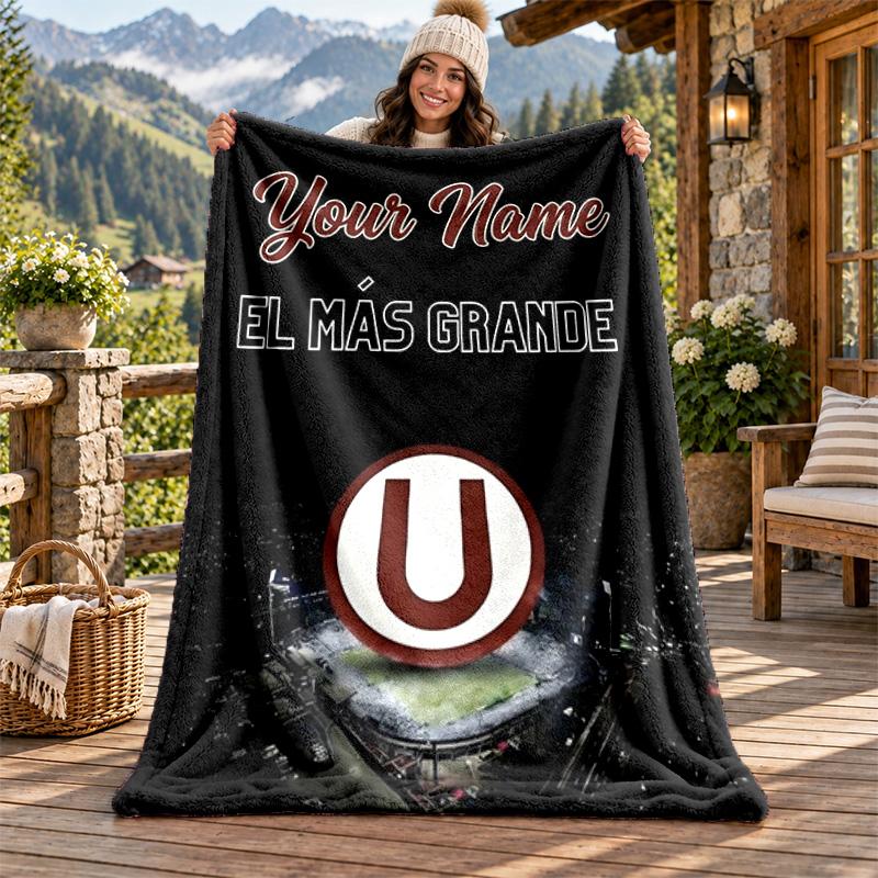 Club Universitario de Deportes Custom Name Flannel Blanket Personalized Soft Warm Plush Throw Blanket Customized Gift for Family Friends