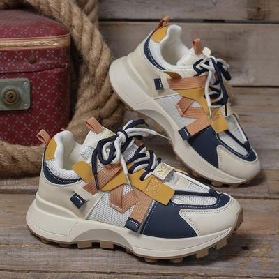 Модные разноцветные студенческие кроссовки весна и осень новая колледж сетка дышащие мягкая подошва беговые кроссовки