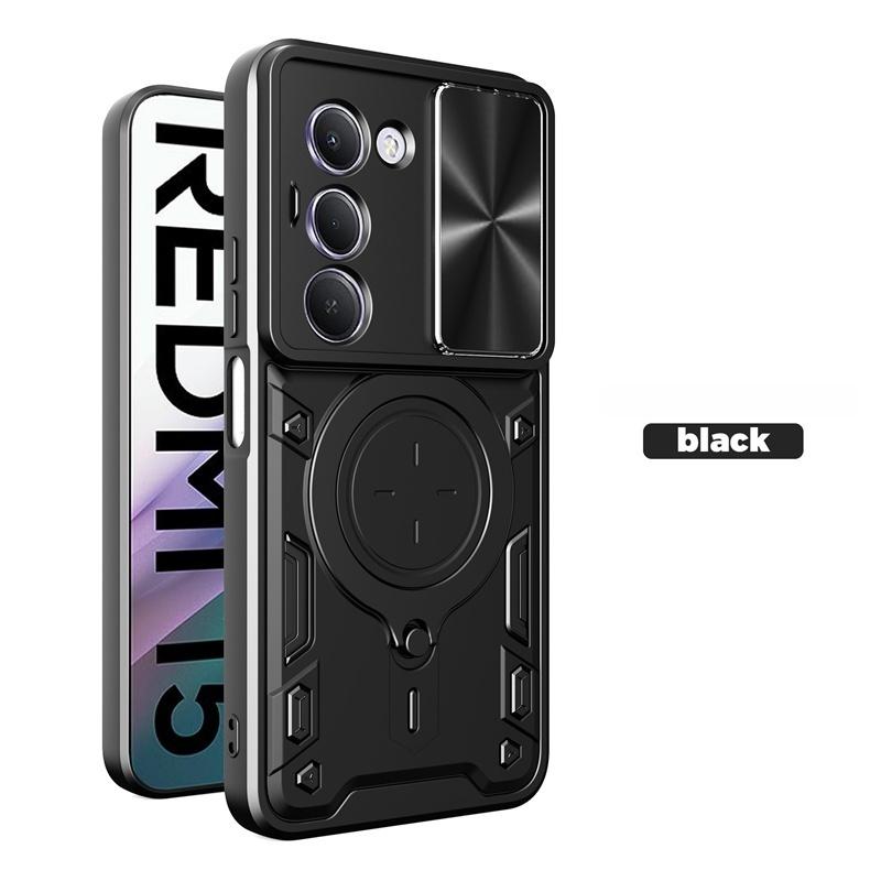 For Redmi 15 4G 171mm Case Magnetic Holder Ring Armor Shockproof Cover for Redmi15 Redmy 15 4G Slide Camera Protect Funda
