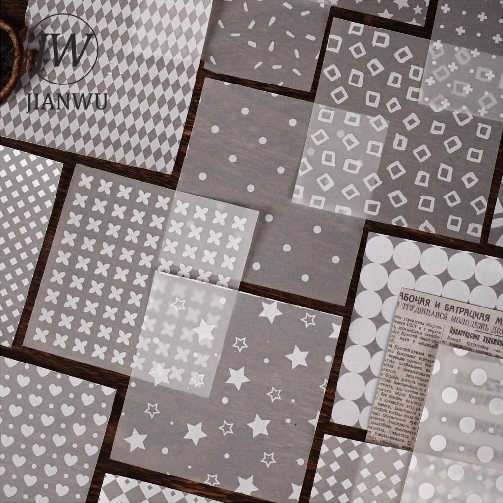 JIANWU Polka Dot Series Vintage Love Star Round Landscape Collage Scrapbooking Material Paper Creative Junk Journal Stationery