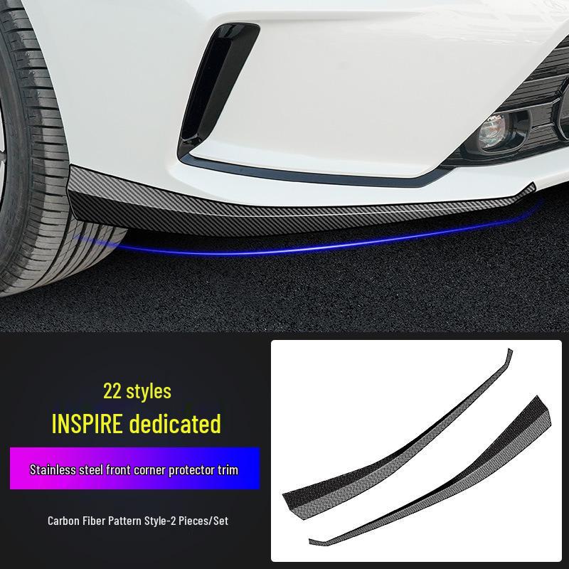 Compatible with 22 Inspire Models: Stainless Steel Front Bumper Trim, Corner Guard, and Center Grille Decorative Strip.