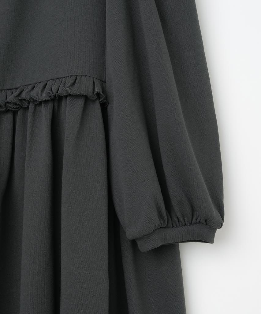 Milo Woman Puff Sleeve Jersey Dress [Deep Charcoal]
