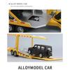 1/24 Mercedes Benz Double Decker Flatbed Transport Vehicle Alloy Diecast Metal Car Model Sound and Light Science Education Series
