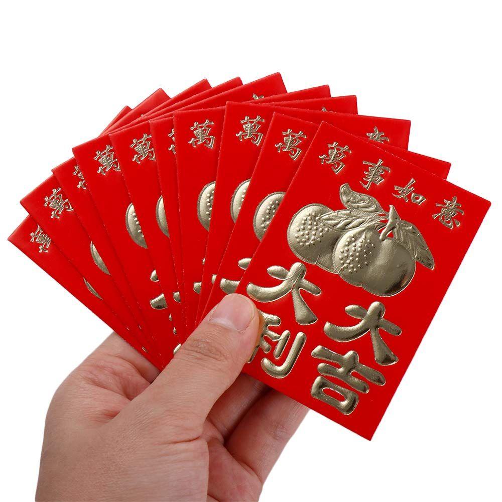 30pcs Gilded Chinese Best Wish Wedding Spring Festival New Year Money Pockets Mini Red Envelope Blessing Pockets