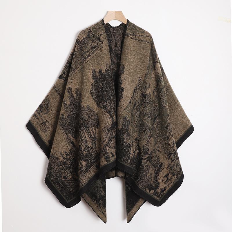 Дышащая, теплая и универсальная домашняя, осенне-зимняя женская шаль для путешествий, толстый плащ, одеяло с кондиционером