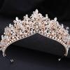 Handmade Rose Golden Colors Tiaras and Crowns Wedding Hair Jewelry Pageant Crown Bridal Tiara for Party Birthday Pageant