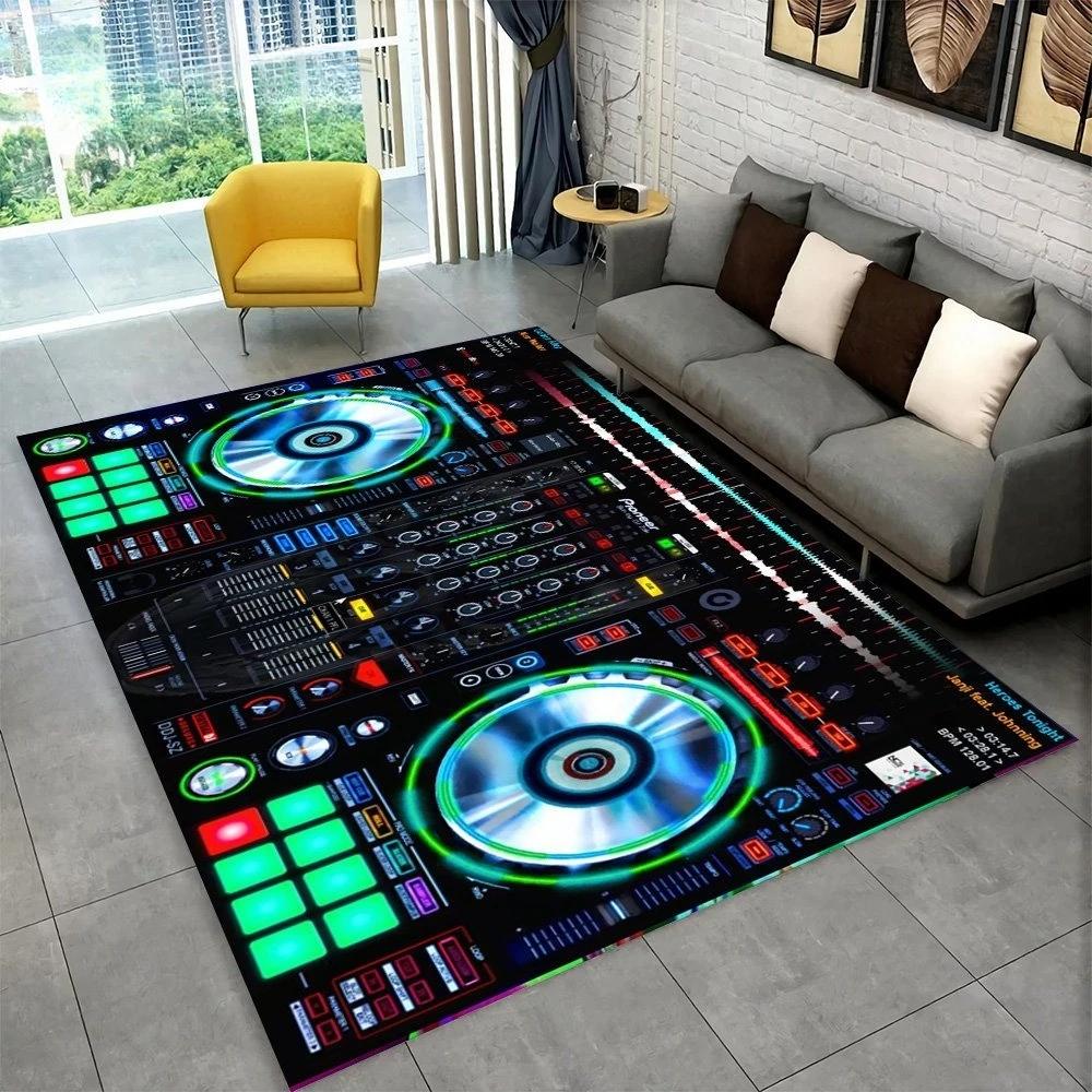 3D DJ Music Screen Keyboard Area Rug Carpet Rug for Living Room Bedroom Sofa Doormat Decoration Kid Play Non-slip Floor Mat Gift