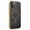 For iPhone 13 Pro Max Phone Case Carbon Fiber Textured Electroplated TPU Back Cover