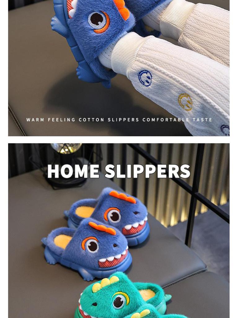 Children's Cotton Slippers for Autumn/Winter 2023: Warm, Covered-Heel Indoor Shoes for Boys and Girls, Infant Sizes Available.