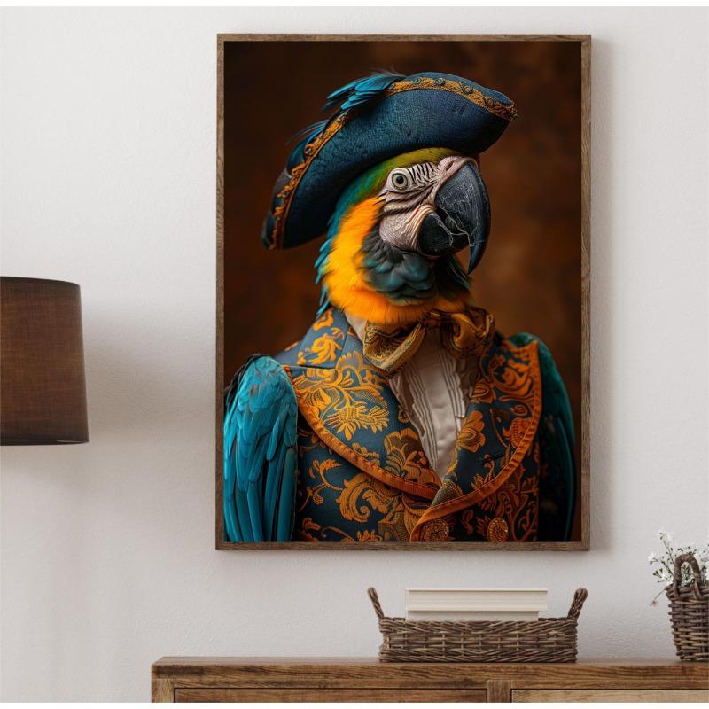 Викторианский стиль Портреты животных Волк Бурый медведь Лиса Фламинго Ретро Постер Холст Живопись Настенное искусство Картины Домашний декор