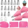 Russian Piping Tips Set, 8 Pieces Cake Decorating Tips Baking Supplies, 7 Flower Frosting Nozzles Icing Tips and 1 Three-hole Couplers for Cake