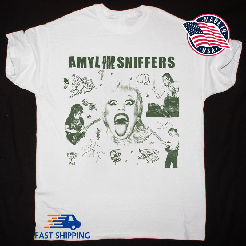 Ретро Футболка Amyl and The Sniffers Классическая Белая Унисекс TK0235 Унисекс Футболка