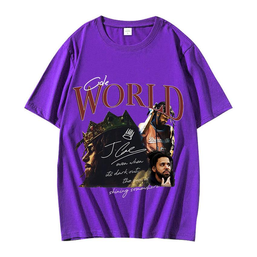 J Cole Retro Graphic100% Cotton Tshirt 90s Rapper Hip Hop Style Short S
