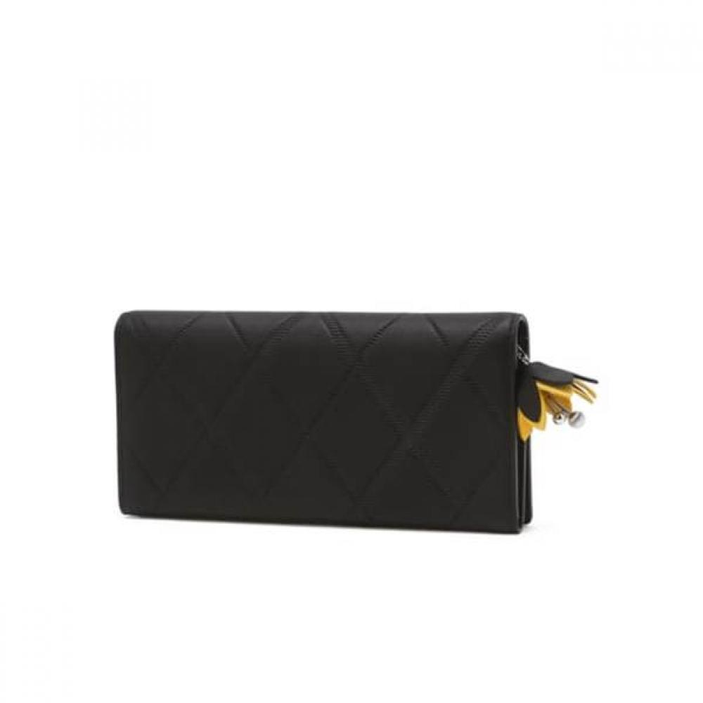 Daks Black Cowhide 2 Fold Long Wallet Dcwa6e812bk