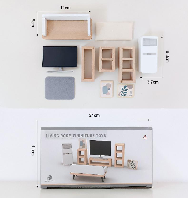 Современный кукольный домик, набор украшений деревянной мебели, сделай сам, ванная комната, спальня, кукольный домик, кухонные принадлежности, стол и стулья, детские аксессуары