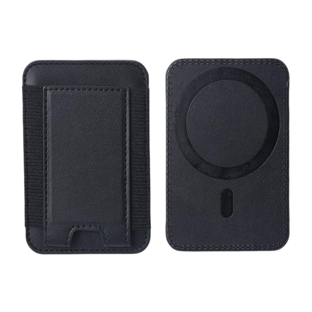 Magnetic Card Holder Solid Color Convenient Cell Phone Cardholder PU Leather Phone Back Card Bag for Iphone 13 14 15 16 17 Pro