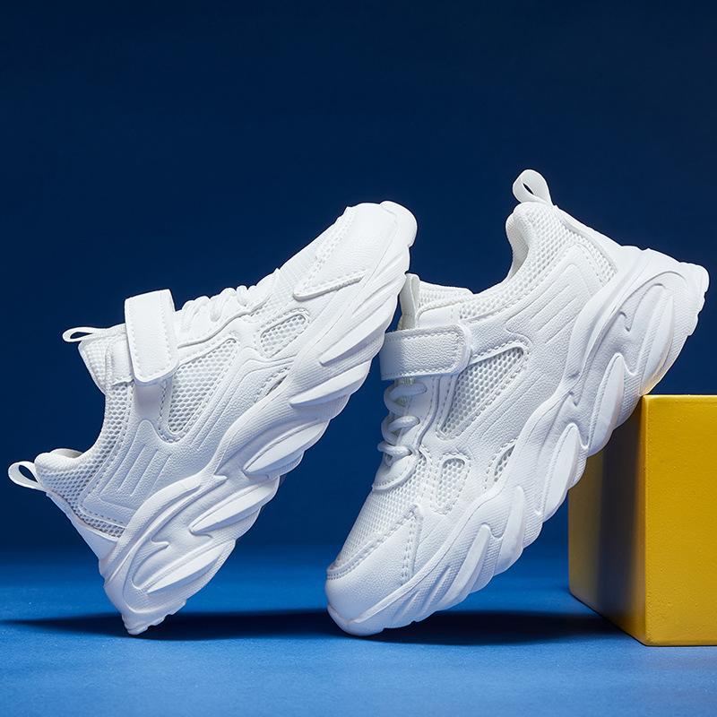 Children's White Shoes New Arrival Sports Shoes Boys Mesh Hollow Girls' White Shoes