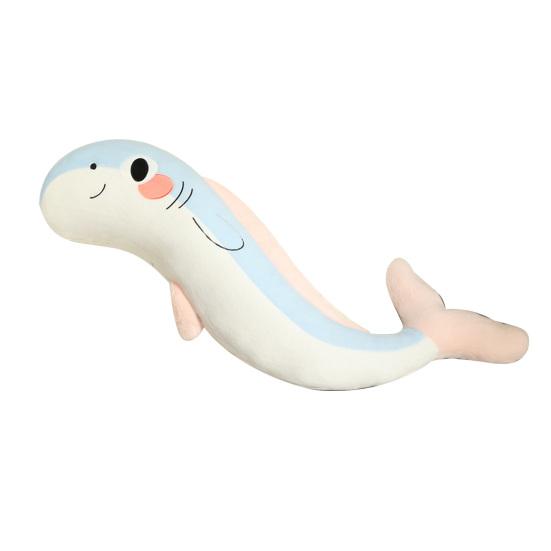 Plush Whale Body Pillow Checkered Healing Stress Relief Pillow Long Hugging Pillow for Side Sleepers And Cuddling