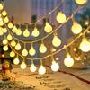 1pc Romantic White Ball LED String Light Suitable For Living Room Bedroom Wedding Birthday Decoration Light Warm White