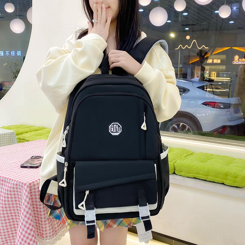 Набор из четырех предметов: рюкзак, школьная сумка для учеников средней школы, рюкзак большой вместимости для кампуса для мужчин и женщин