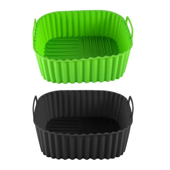 Силиконовая подкладка для аэрофритюрницы, пищевая, антипригарная, для корзин 4-7QT, термостойкая, многоразовая, квадратная, для выпечки, можно мыть в посудомоечной машине, кухонный аксессуар