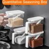 Коробка для приправ с крышкой, ложкой, баночки для специй, приправ, штабелируемые герметичные контейнеры для хранения для организации кухни