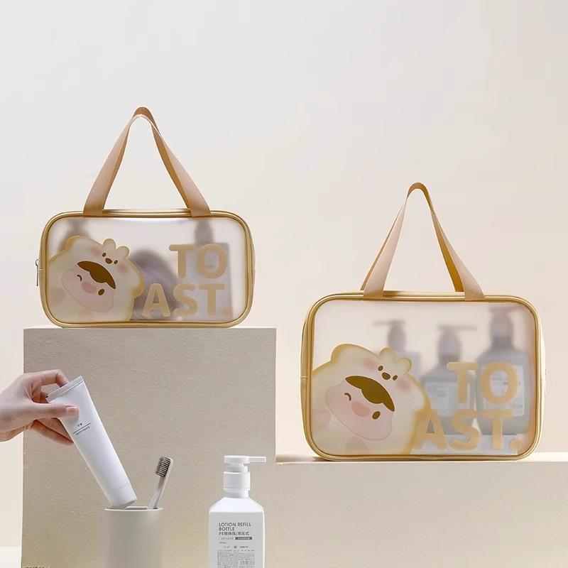 High Appearance Travel Toiletry Bag, Women's Portable Waterproof Transparent Makeup Bag, Cosmetics Organizing and Storage Bag