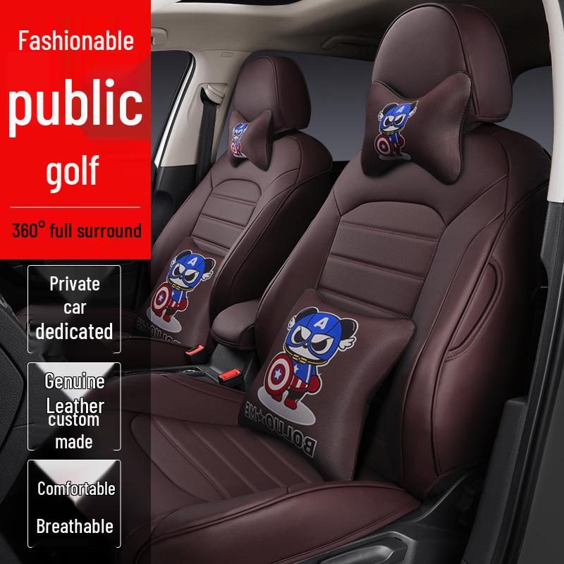 Volkswagen Golf All-Season Leather Car Seat Cover, Wear-Resistant & Universal Fit