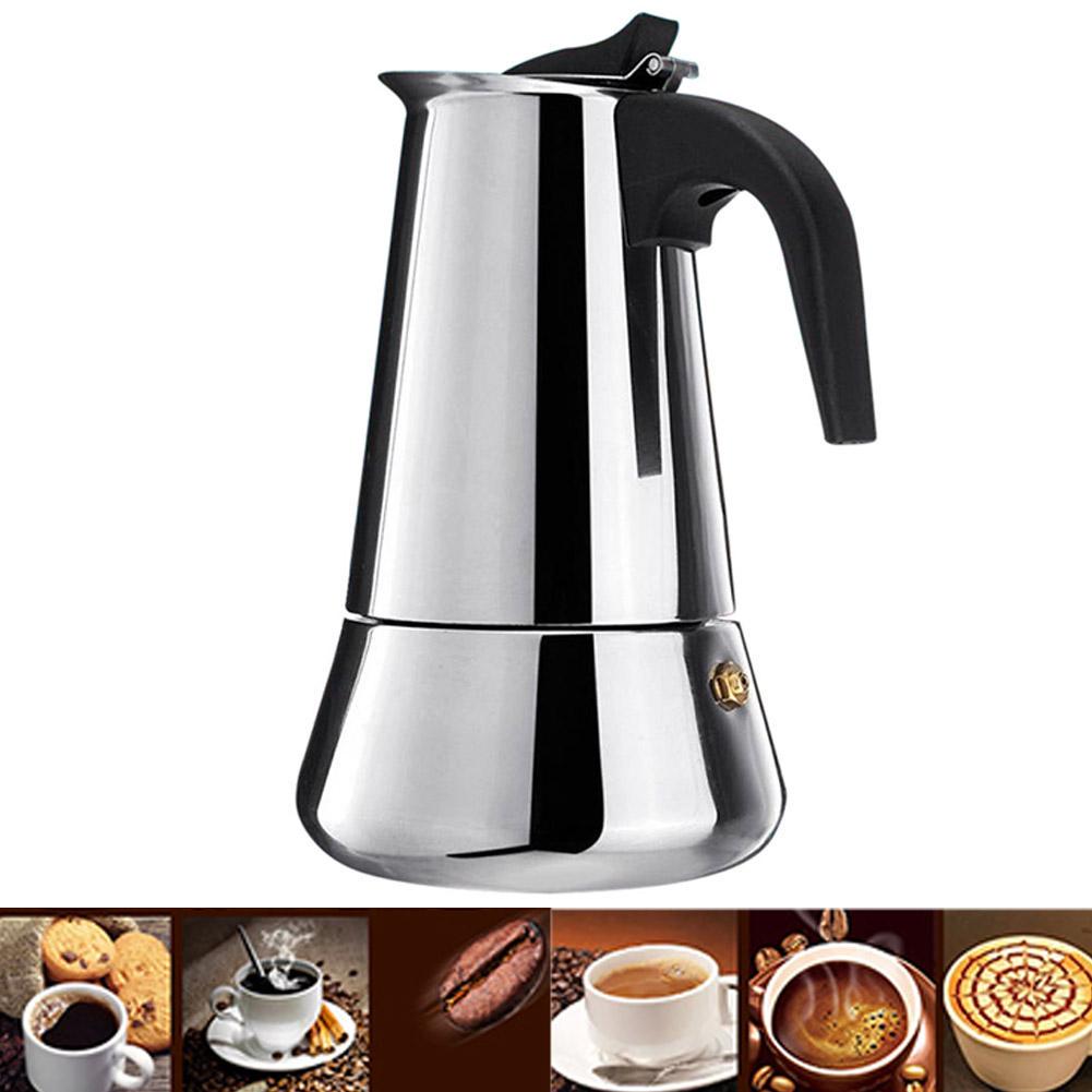 Кофеварка Moka из нержавеющей стали, не подверженная ржавчине, кофеварка Moka Espresso для дома и кемпинга