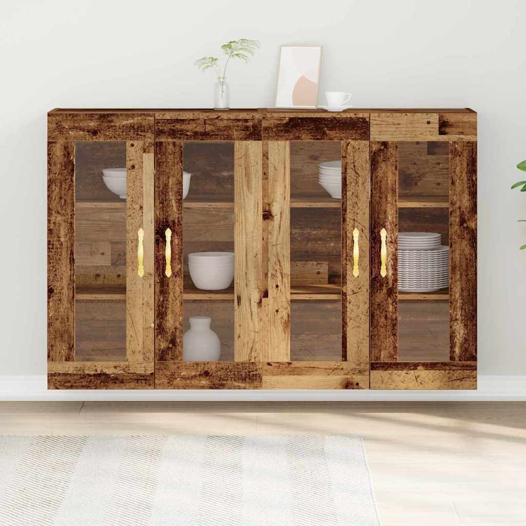 Wall Mounted Cabinets 2 pcs Reclaimed Wood Look 69.5 x 34 x 90 cm Engineered Wood