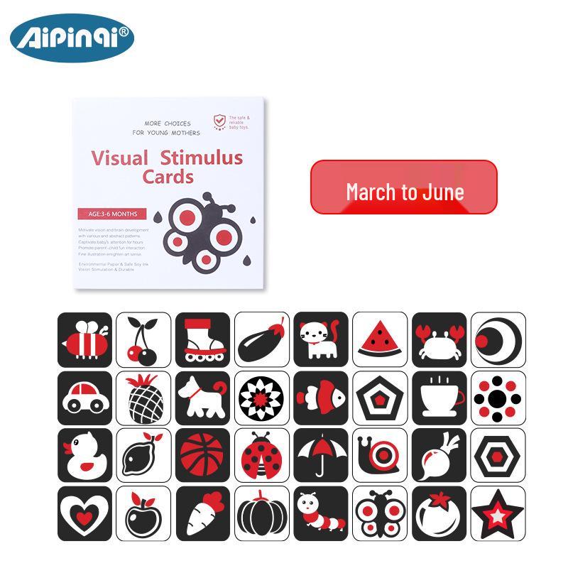 Aipinqi Baby Visual Stimulation Cards: Newborn Black and White Early Education and Tracking Cards