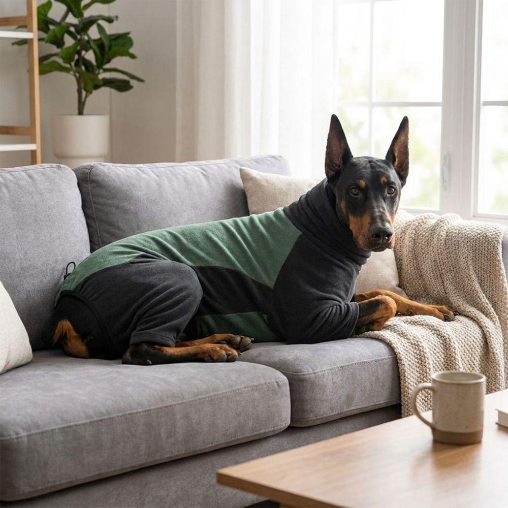 High Stretch Fleece Dog Jumpsuit Soft Warm Dog Warm Pajamas Dog Winter Home Outfit Sleeping
