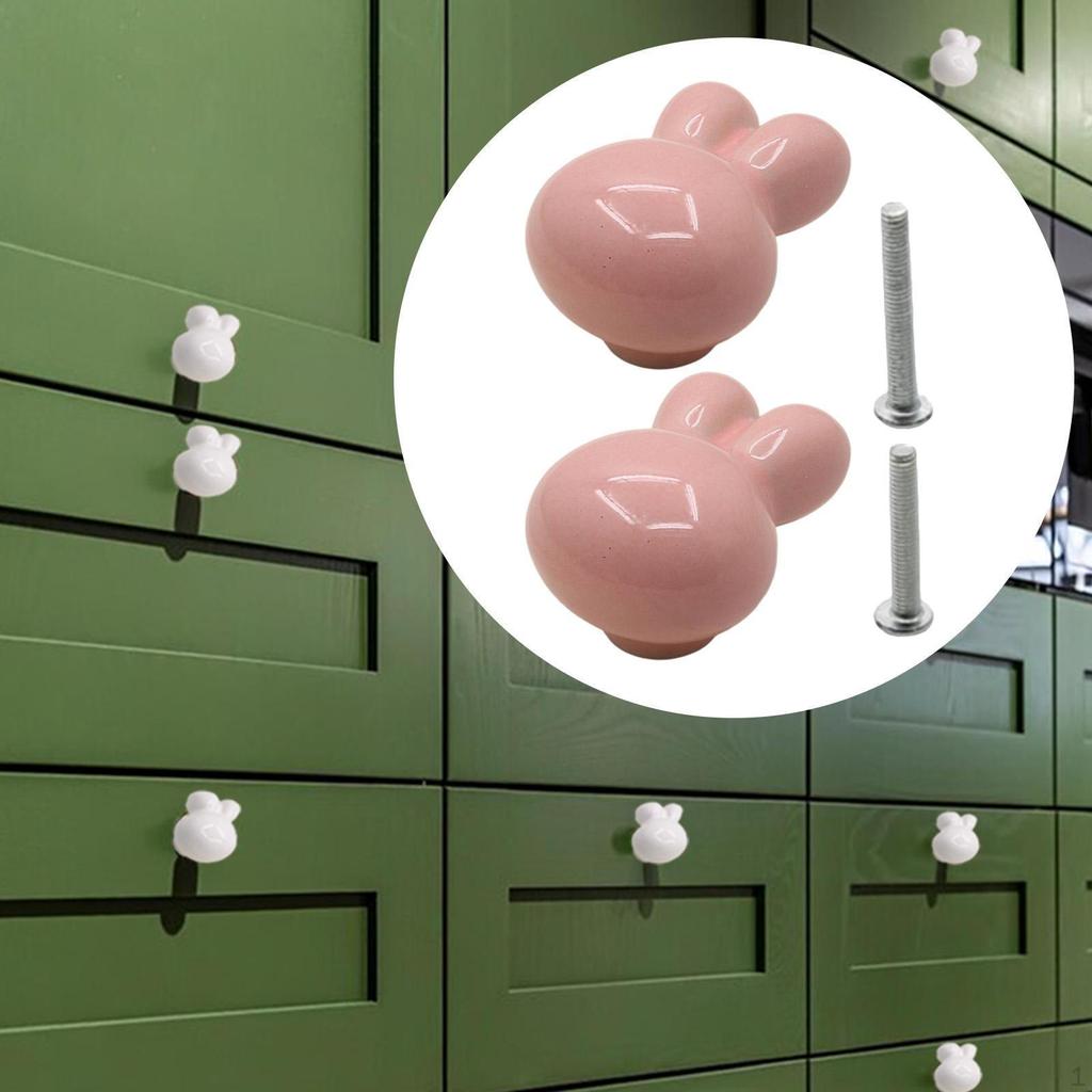 Мини-фигурка кролика ручка ящика скульптура животного керамическая ручка дверного шкафа для дома