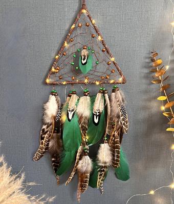 Треугольный Ловец снов, колокольчик, подвесное украшение, новое изделие ручной работы, креативное украшение для гостиной, спальни, колокольчик, подарок
