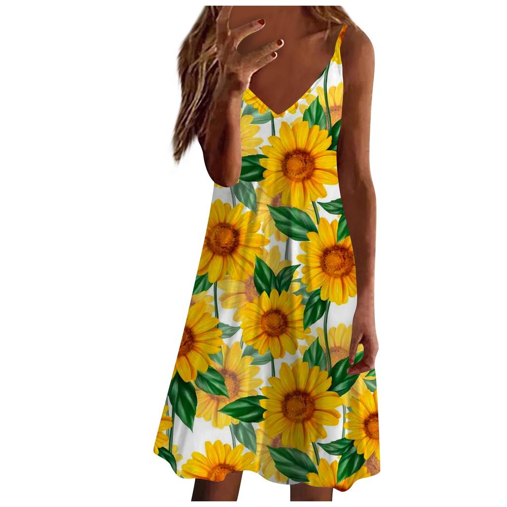 Женское платье, повседневная пляжная юбка с принтом, сарафан