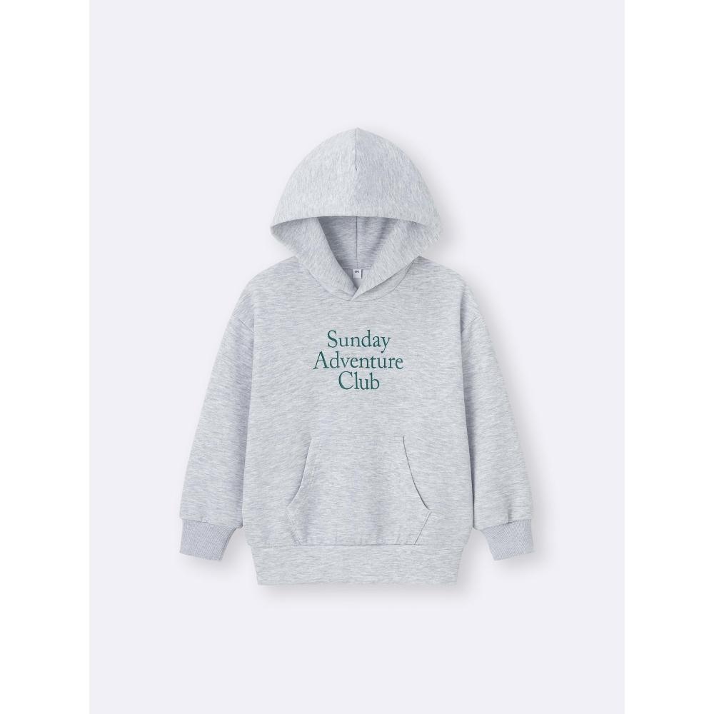 GU by Uniqlo Детская объемная толстовка с капюшоном Логотип