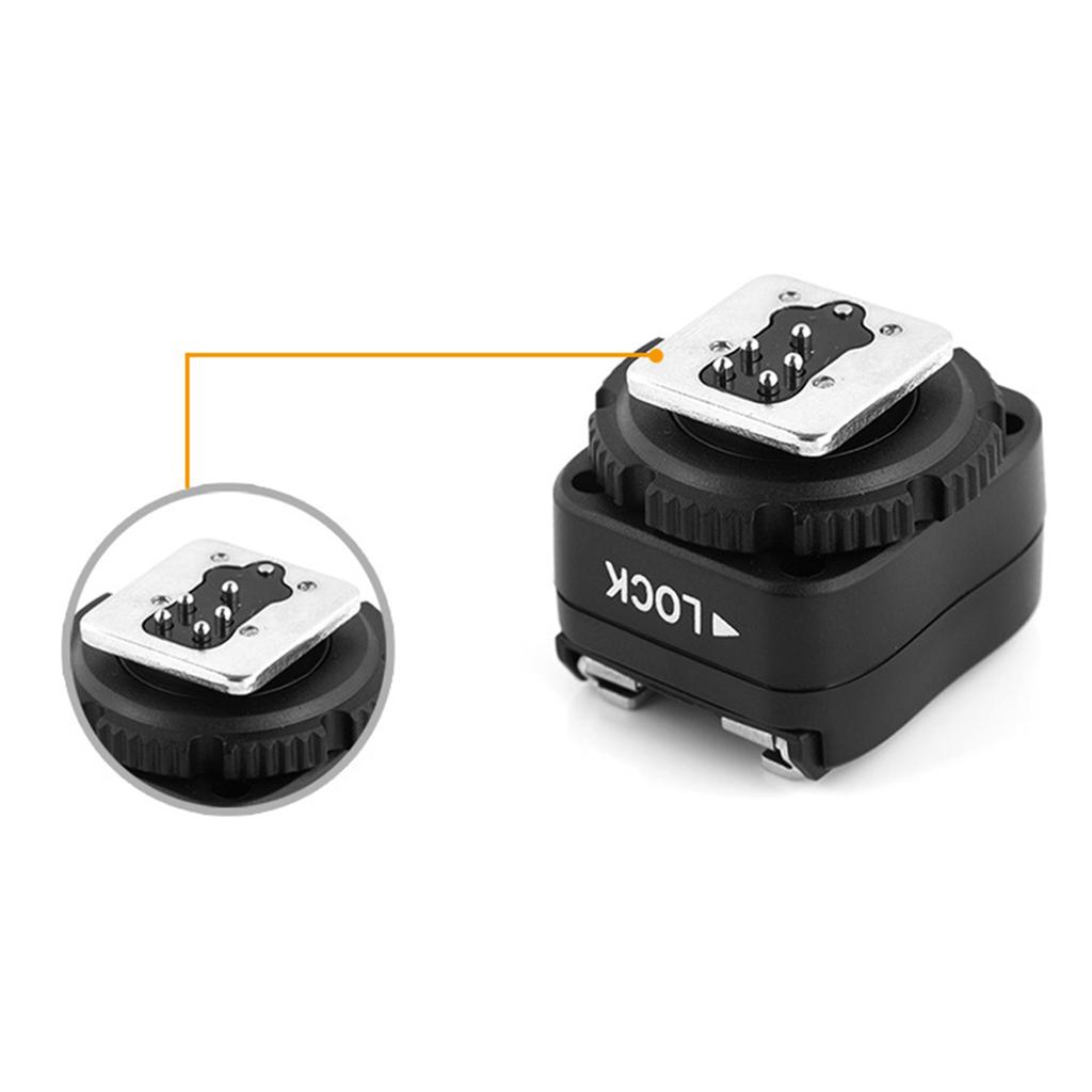 TF321 Flashing Hot Shoe Sync Adapter with PC Sync Port Socket Dedicated for 580EX 580EX II 550EX 430EX 430EX II