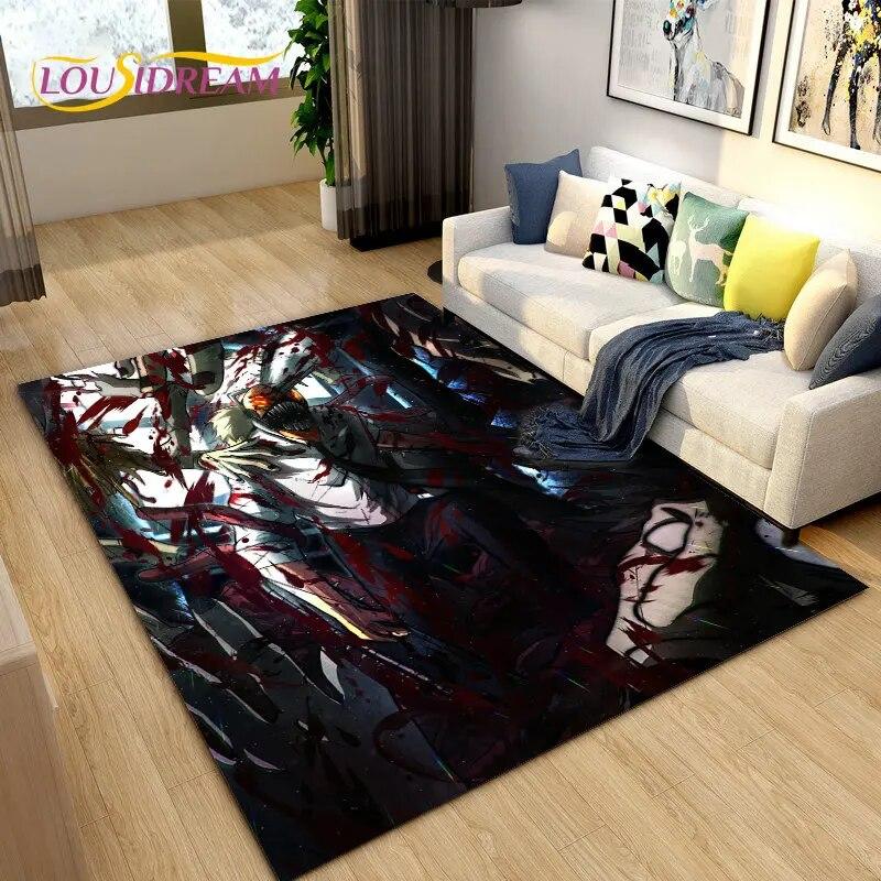 3D Chainsaw Man Anime Denji Cartoon Area Rug, ковер для гостиной, спальни, дивана, коврика, украшения, детский нескользящий напольный коврик