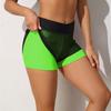 CHARMLEAKS Women High Waist Swim Shorts Front Mesh Layer Solid Swimming Shorts Boyleg Tankini Bikini Bottom Swimwear