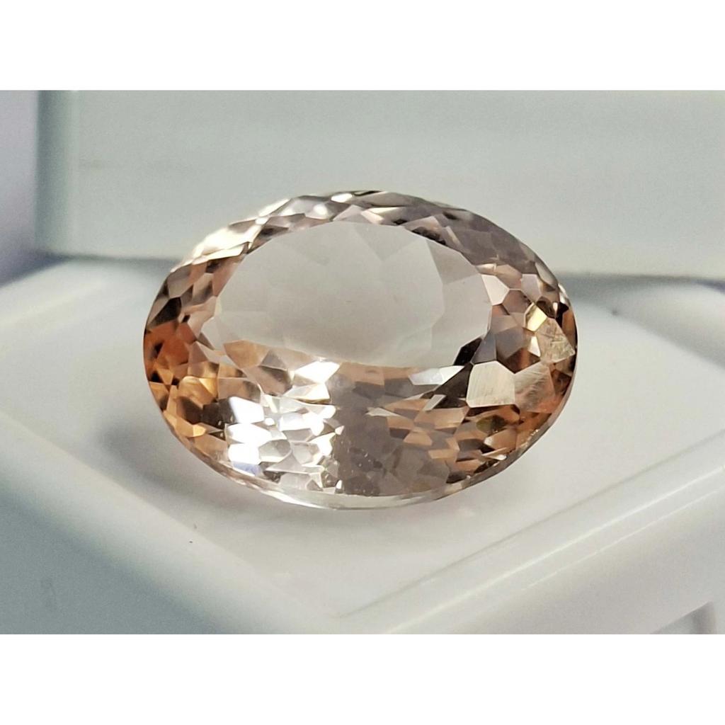 13-15 Ct Natural Light Peach Morganite Oval Cut Beautiful Certified Gemstone
