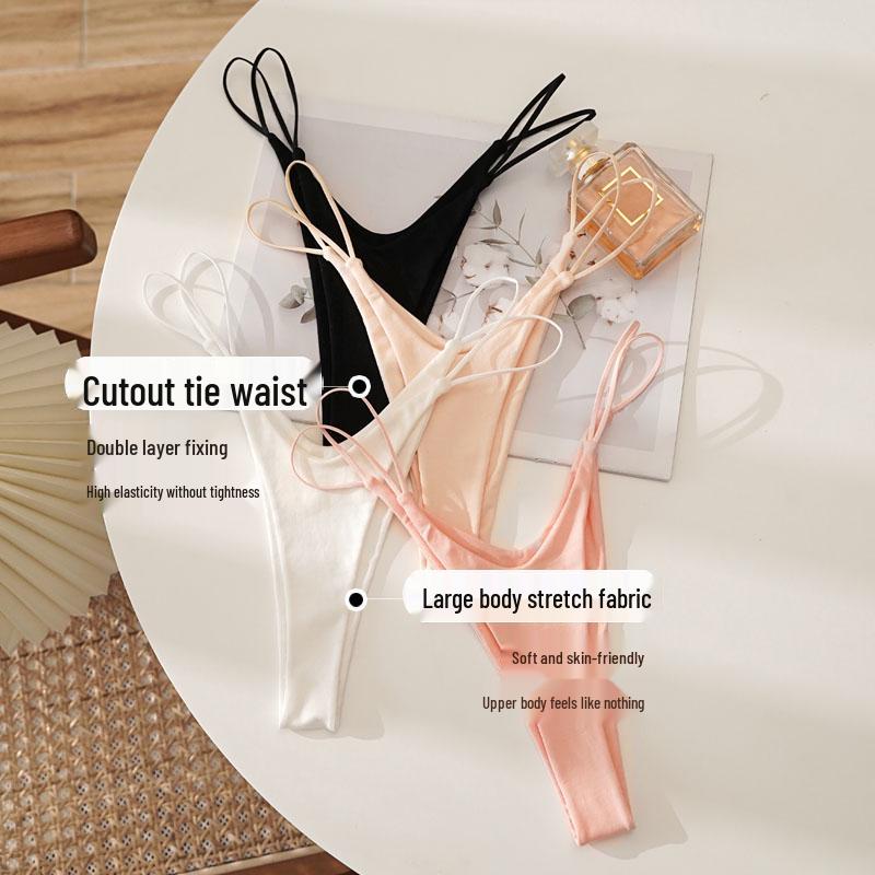 CINOON Sexy Low-Rise High-Slit Seamless Thong for Women