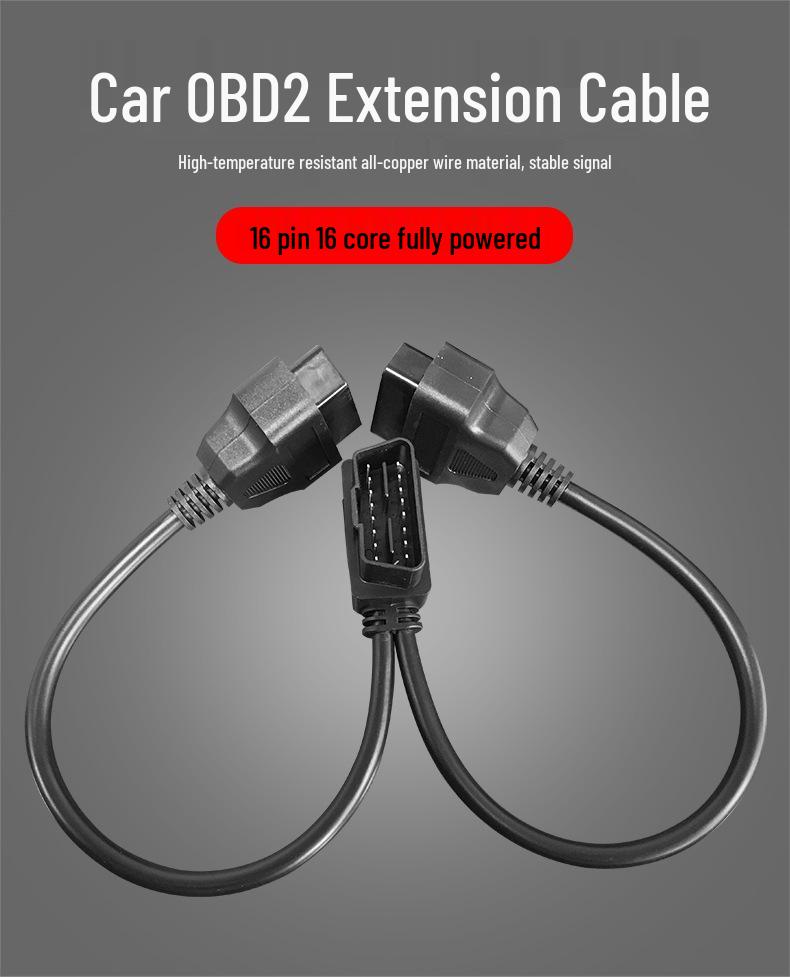 Удлинительный кабель OBD2 с двойным портом для диагностики автомобиля