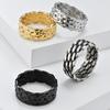 Fashion Unisex French Line Woven Titanium Ring for Men Women Daily Wear Stacking Jewellery Accessories Simple Hip Hop Couple Finger Ring