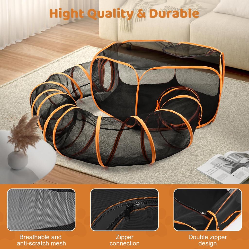 Odoland 120 см круг для домашних животных 315 см туннель складной шестиугольный большой туннель для кошек игровой круг для собак маленький игровой манеж для животных палатка клетка игровое ограждение для родильного отделения