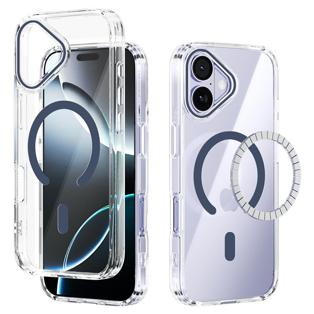 Чехол для iPhone 17, совместимый с MagSafe, прозрачная задняя крышка для телефона из ТПУ и ПК, устойчивая к царапинам